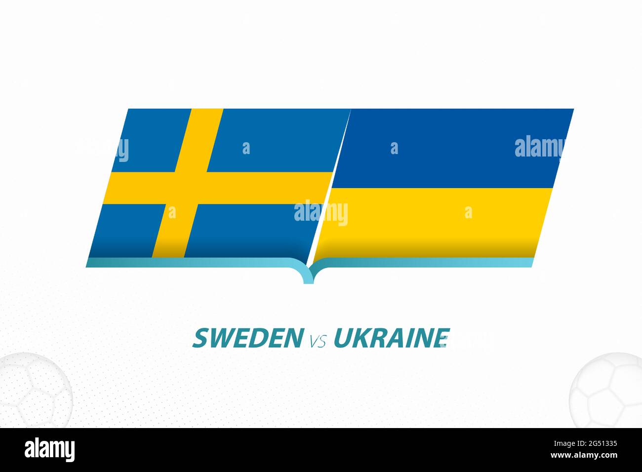 La Suède contre l'Ukraine dans la compétition européenne de football, Round of 16. Icône Versus sur l'arrière-plan du football. Icône vecteur sport. Illustration de Vecteur