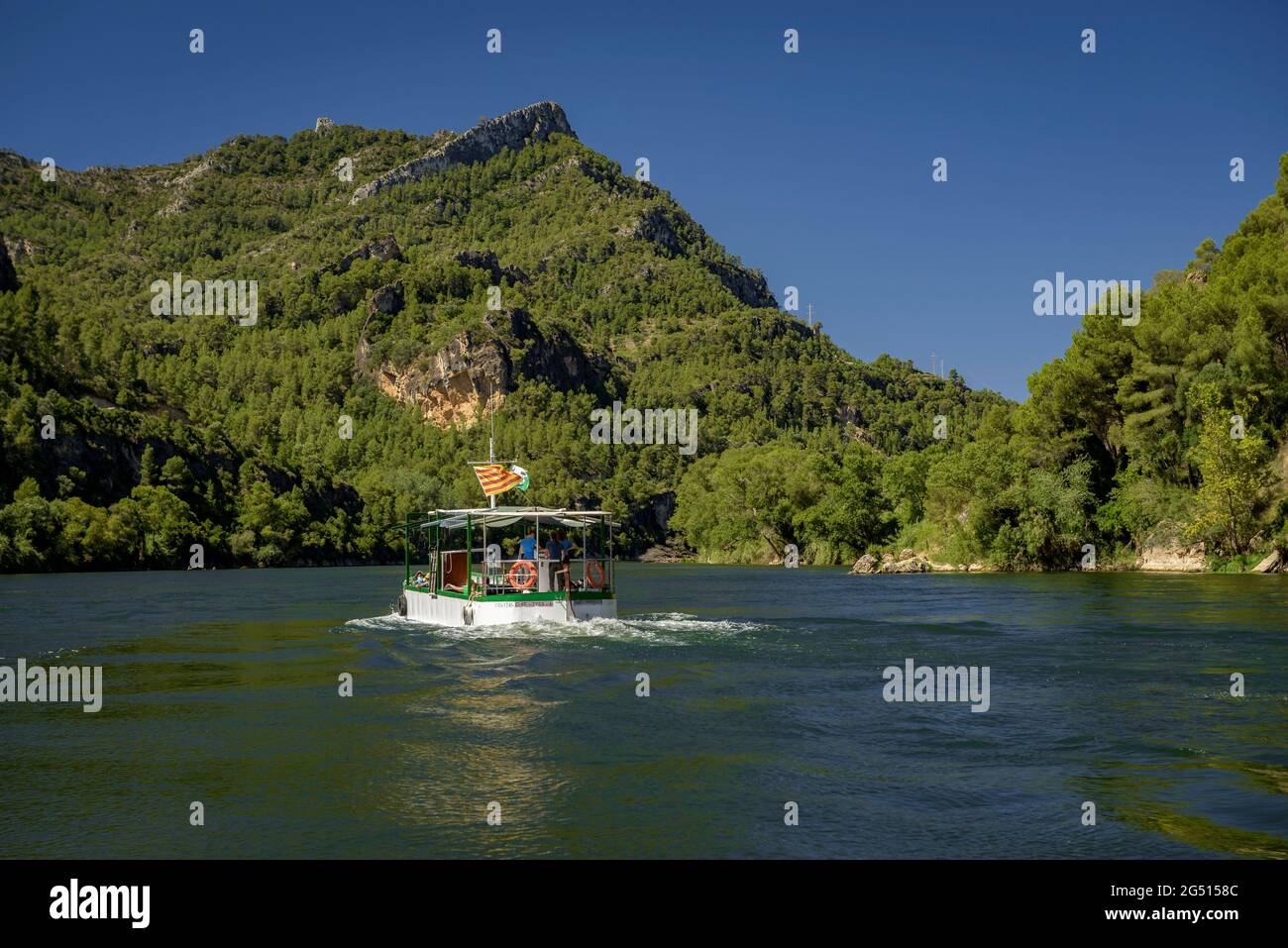 Navigation sur l'Ebre avec le luth de Benifallet (Baix Ebre, Tarragone, Catalogne, Espagne) ESP: Navegando por el río Ebro con el laúd de Benifallet Banque D'Images