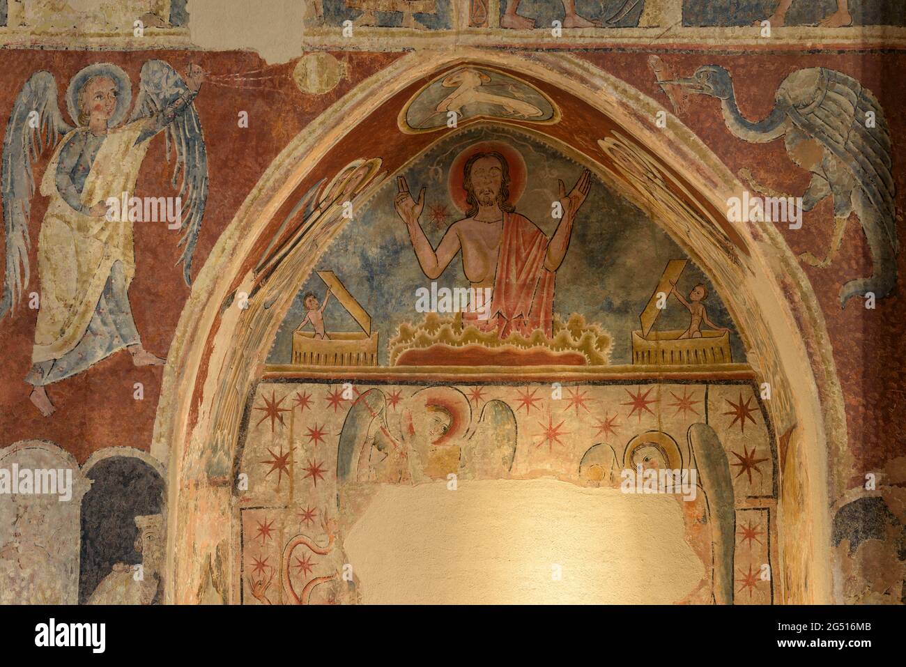Musée Solsona. Espace dédié à l'art gothique peintures de l'église de Sant Pau de Casserres (Berguedà, Catalogne, Espagne) Banque D'Images