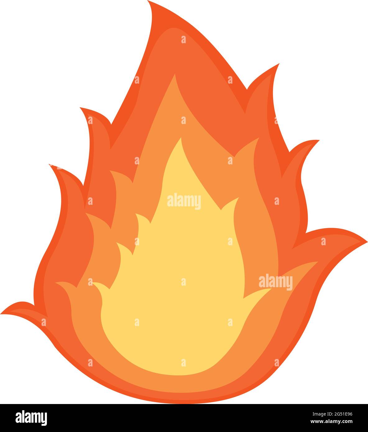 Émoticône vectoriel d'une flamme de feu Illustration de Vecteur