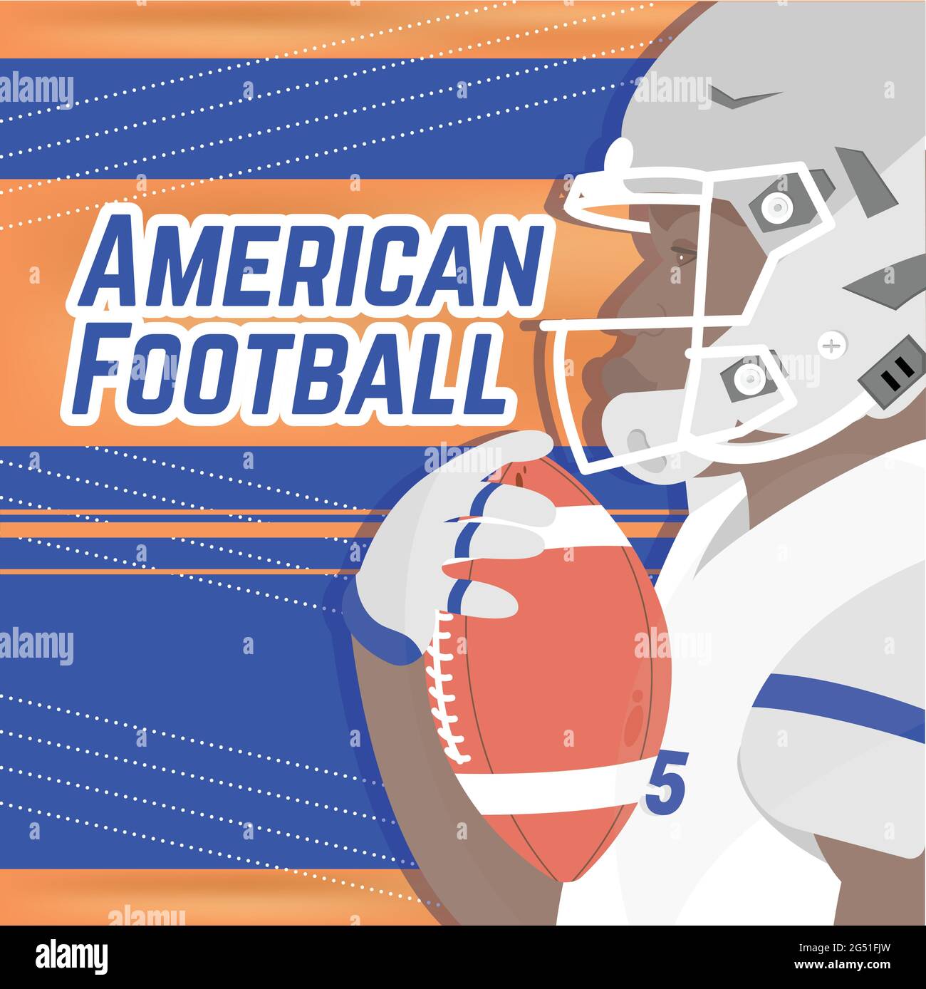 Joueur de football sur une affiche de football américain Illustration de Vecteur