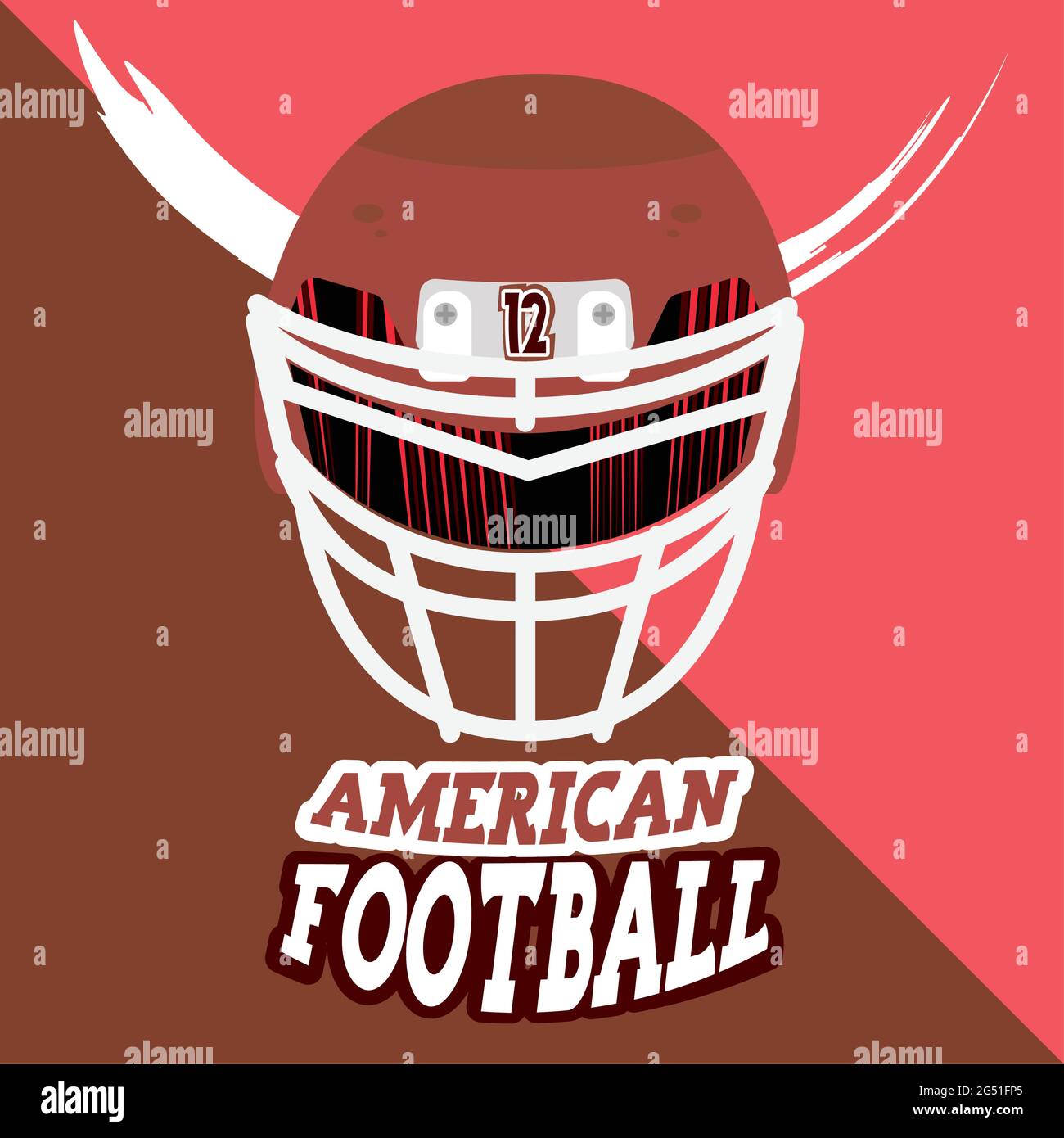 Affiche de football américain avec casque Illustration de Vecteur