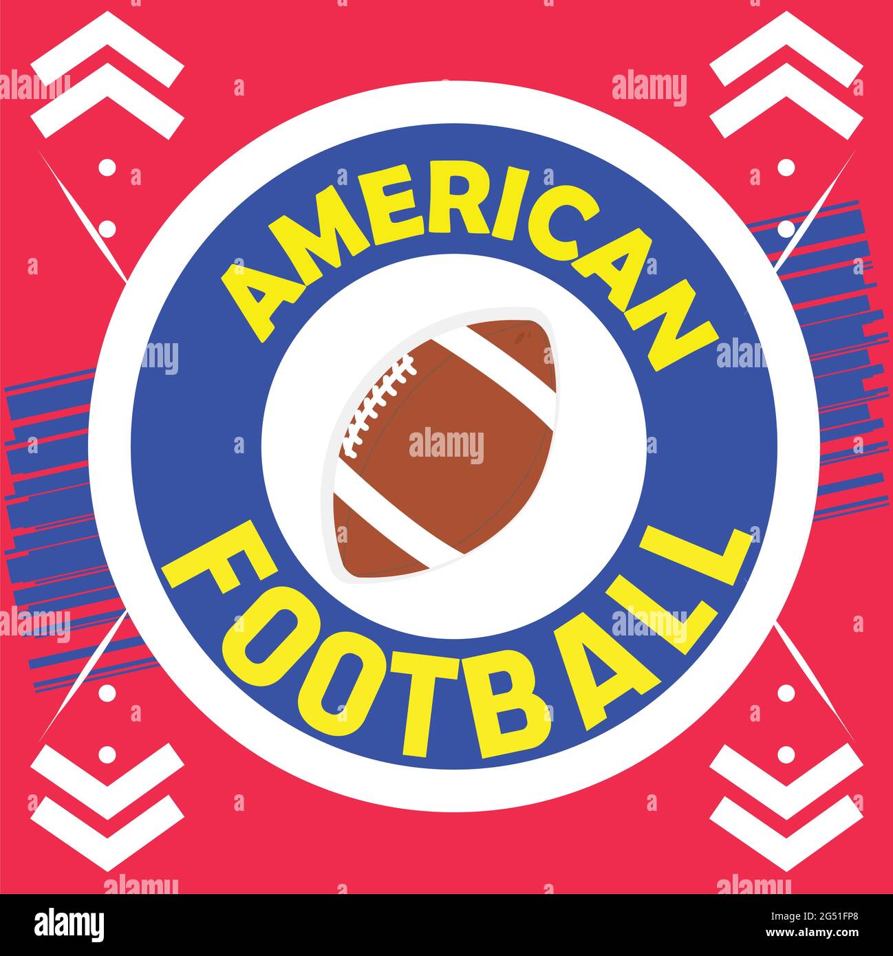 Affiche de football américain ballon de football avec texte Illustration de Vecteur