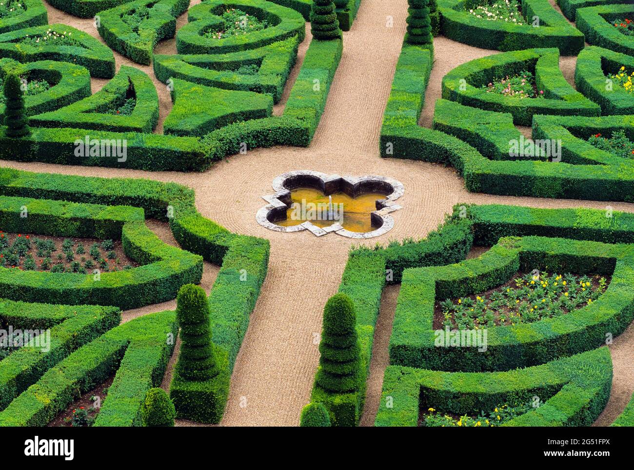 Jardins de Villandry, Loire Valley, France Banque D'Images