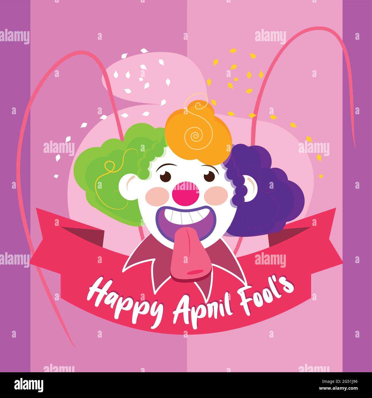 Affiche d'avril avec un clown drôle Illustration de Vecteur