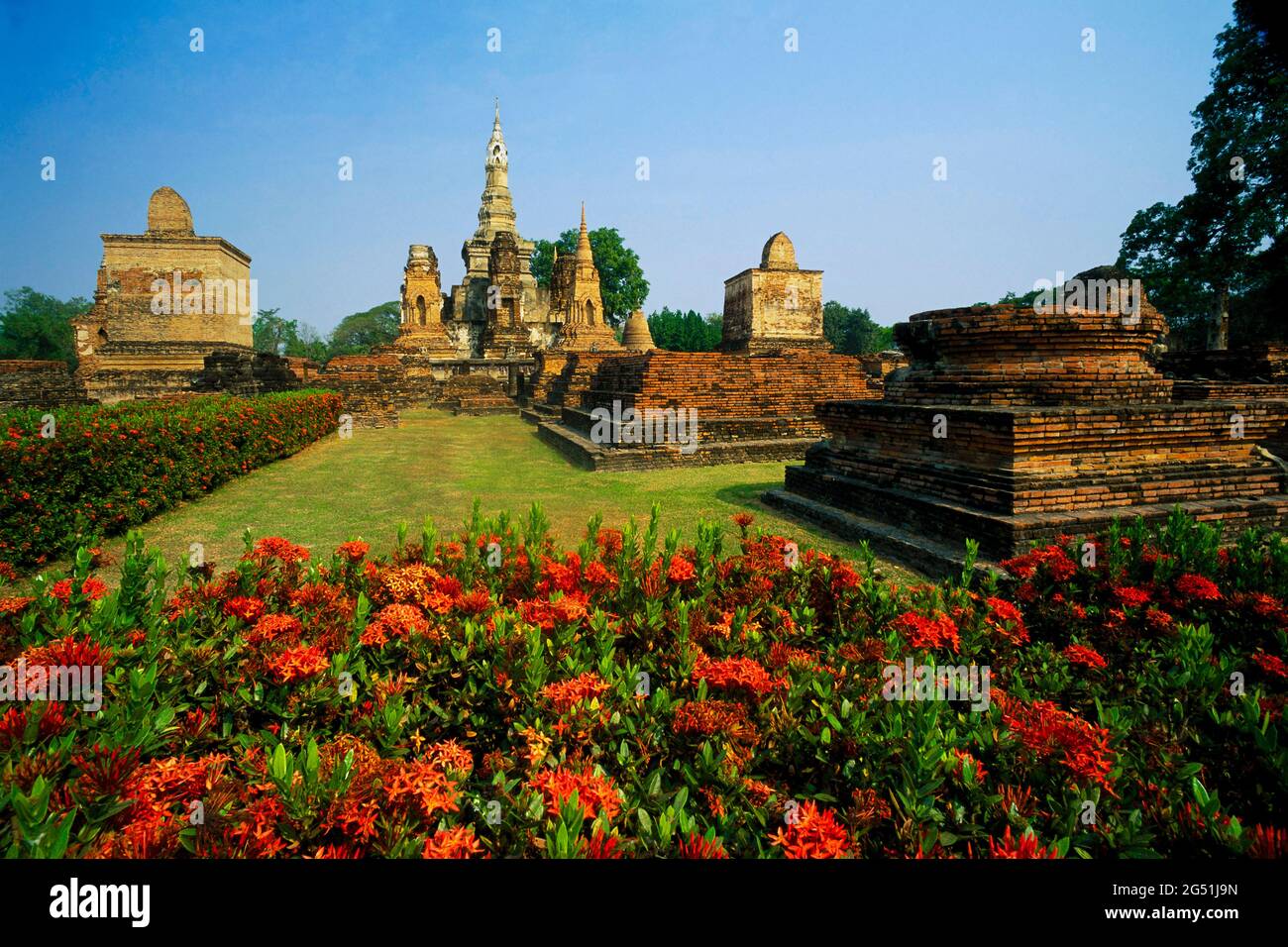 Temple Wat Phra si Mahathe, Parc historique de Sukhothai, Thaïlande Banque D'Images