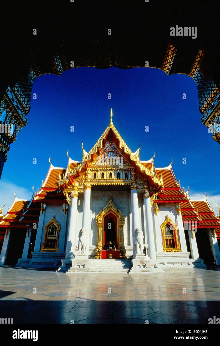 Extérieur du Wat Benchamabophit (Temple du marbre), Bangkok, Thaïlande Banque D'Images