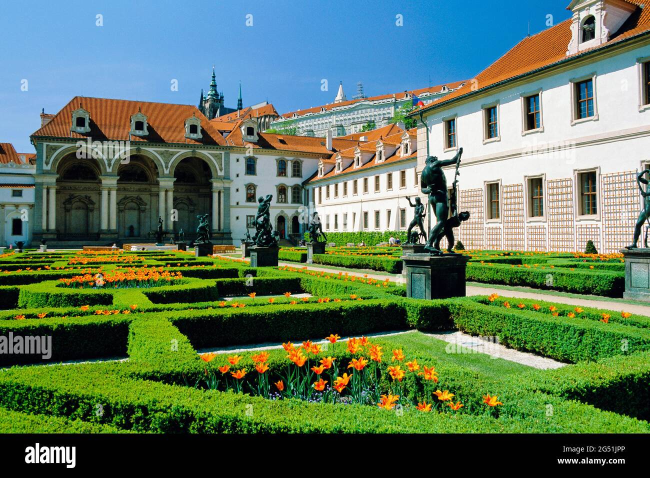 Jardin du palais, Palais Wallenstein, Prague, République tchèque Banque D'Images