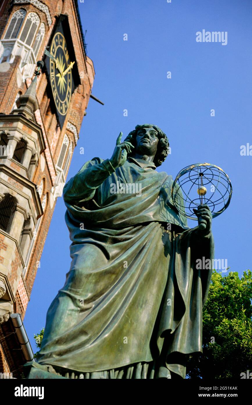 Nicolaus Copernicus Monument, Torun, Voïvodeship de Kuyavian-Poméranie, Pologne Banque D'Images