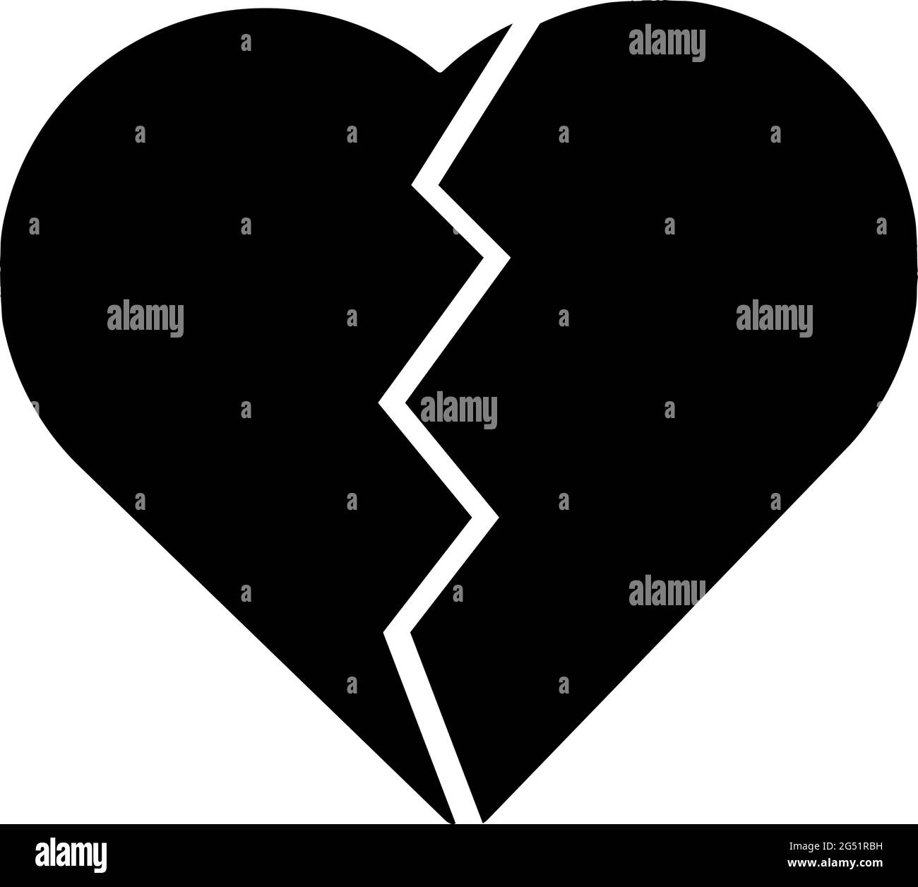 Illustration vectorielle de la silhouette d'un cœur brisé Illustration de Vecteur