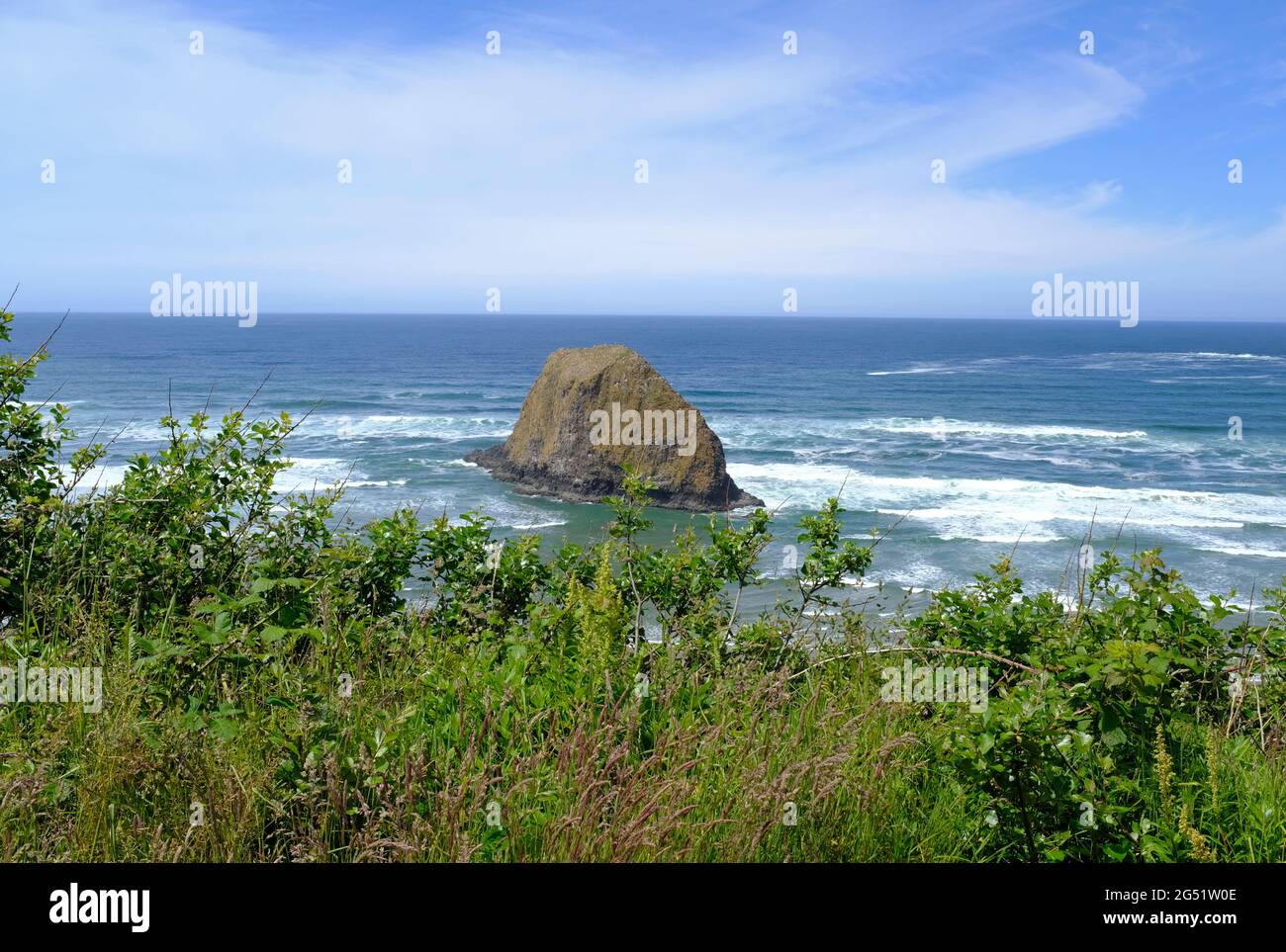 Affleurement rocheux sur la côte de l'Oregon, près de Cannon Beach Banque D'Images