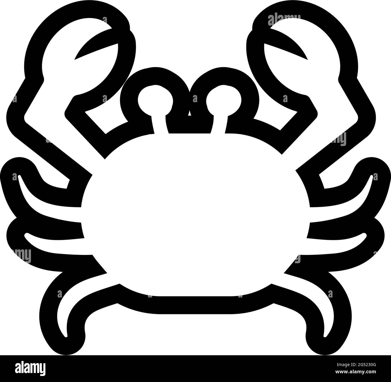 Illustration isolée vectorielle du modèle de conception d'icône de crabe Illustration de Vecteur
