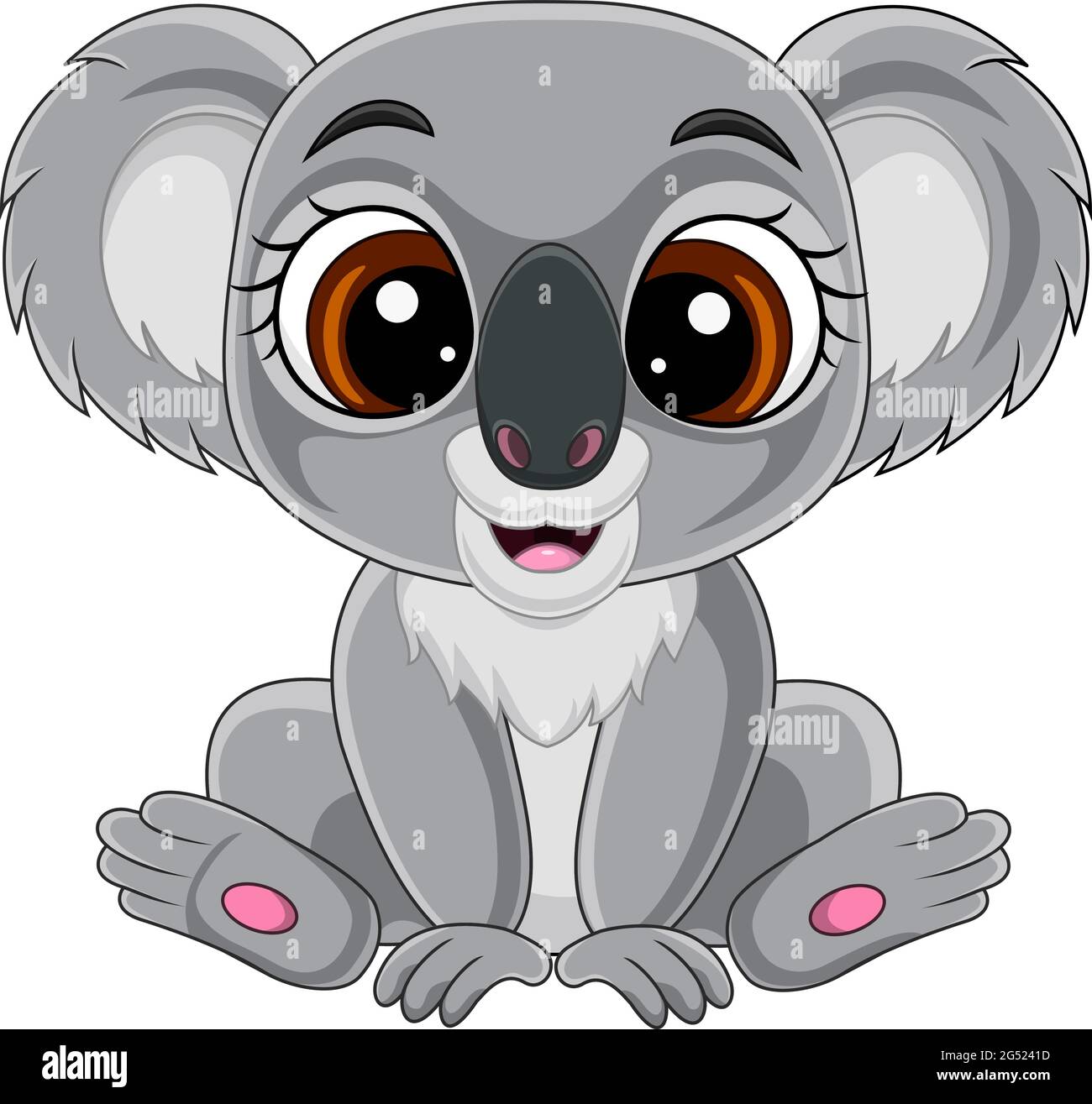 Dessin Anime Mignon Bebe Koala Assis Image Vectorielle Stock Alamy