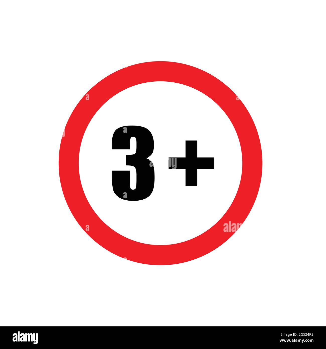 3 plus icône vecteur de moins de trois ans signe d'interdiction, adultes seulement pour votre web design, logo, infographie, UI. Illustration Illustration de Vecteur