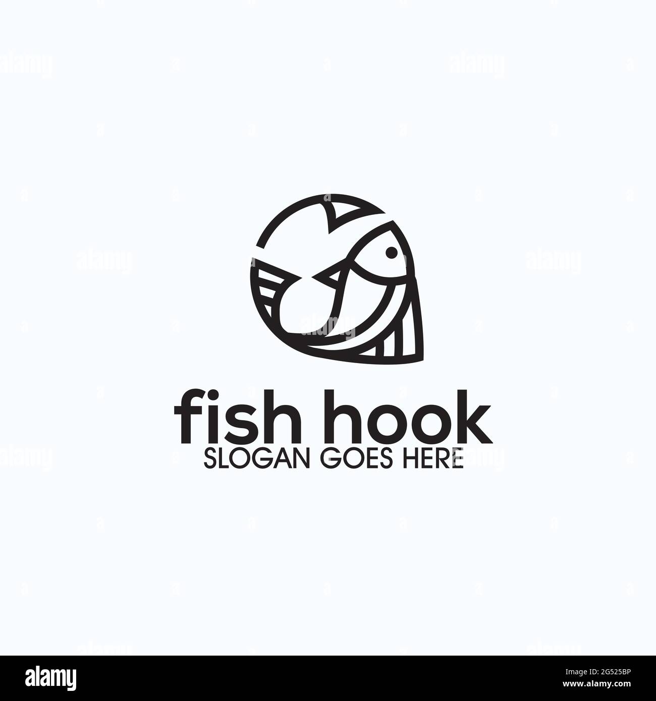 logo crochet à poisson inspiré du design exclusif Illustration de Vecteur