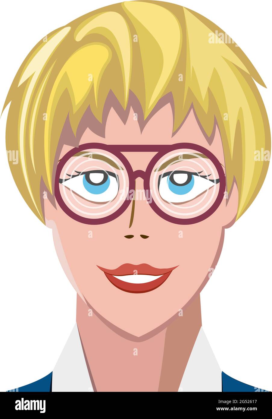 Blonde with glasses Banque d'images vectorielles - Alamy
