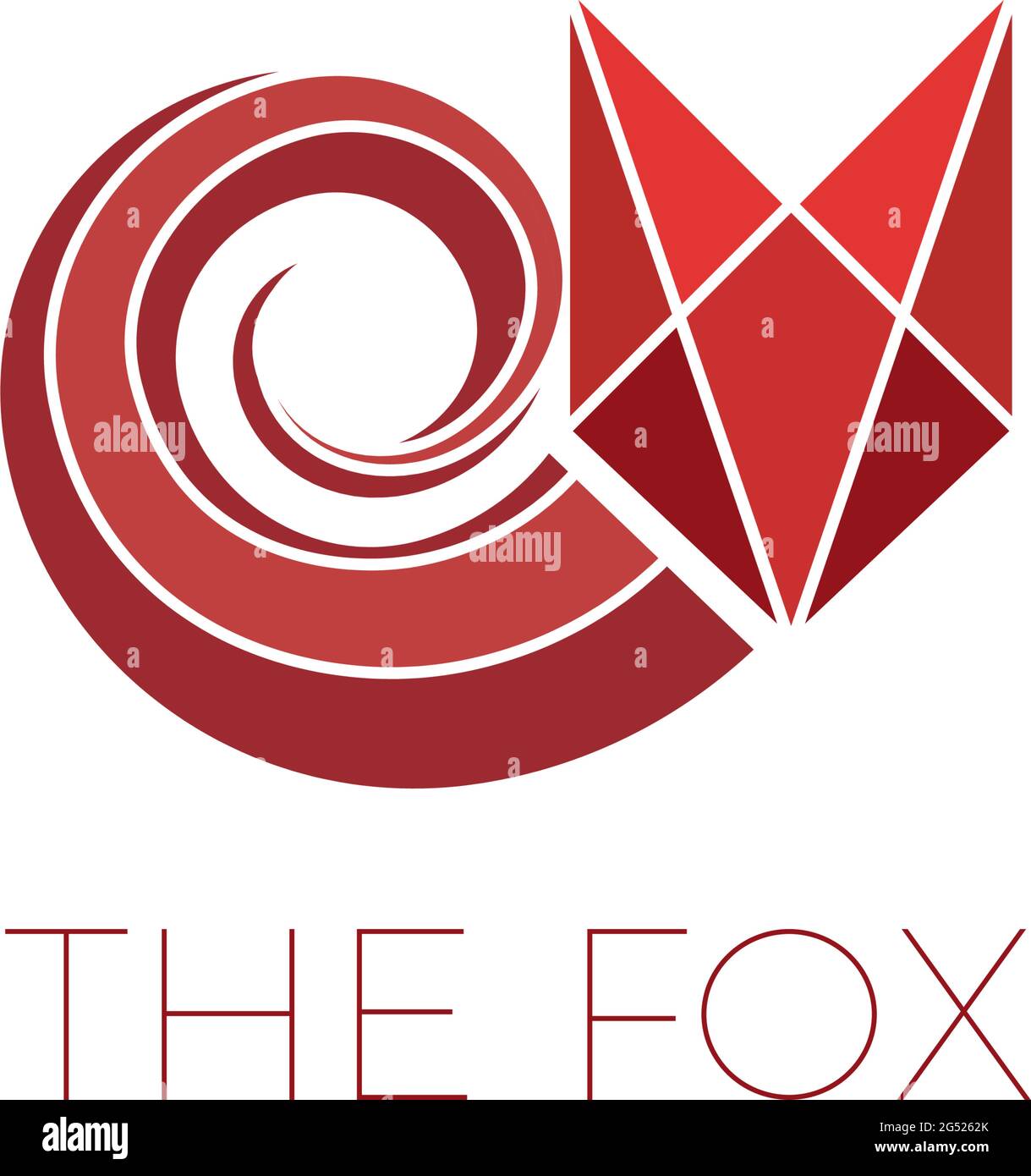 Logo Vector d'un renard roux, en forme géométrique simple. Concept de la ruse Illustration de Vecteur