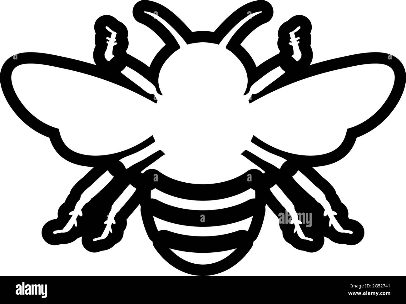 Illustration vectorielle isolée de modèle de conception d'icône Bee Illustration de Vecteur