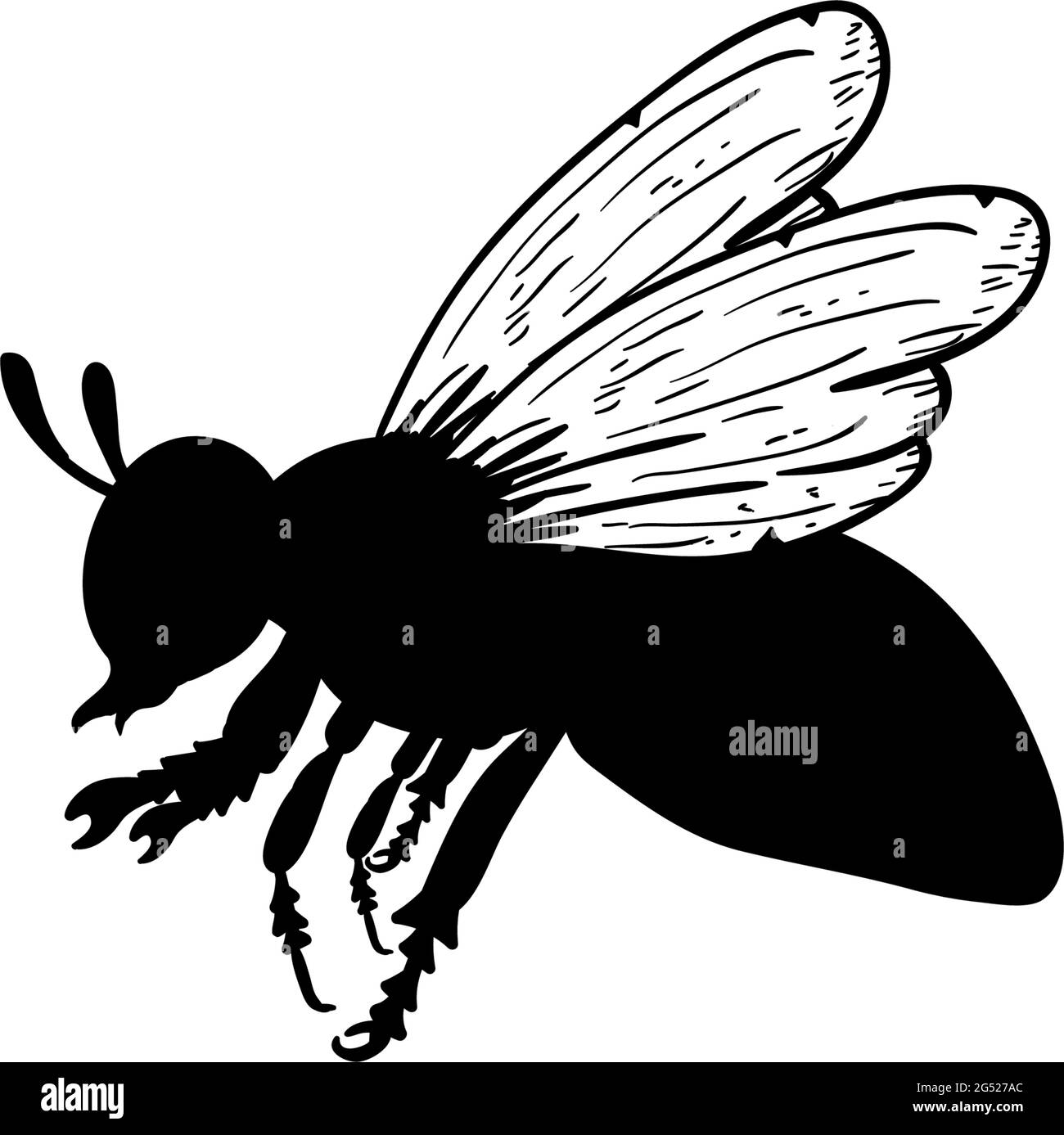 Illustration vectorielle isolée de modèle de conception d'icône Bee Illustration de Vecteur