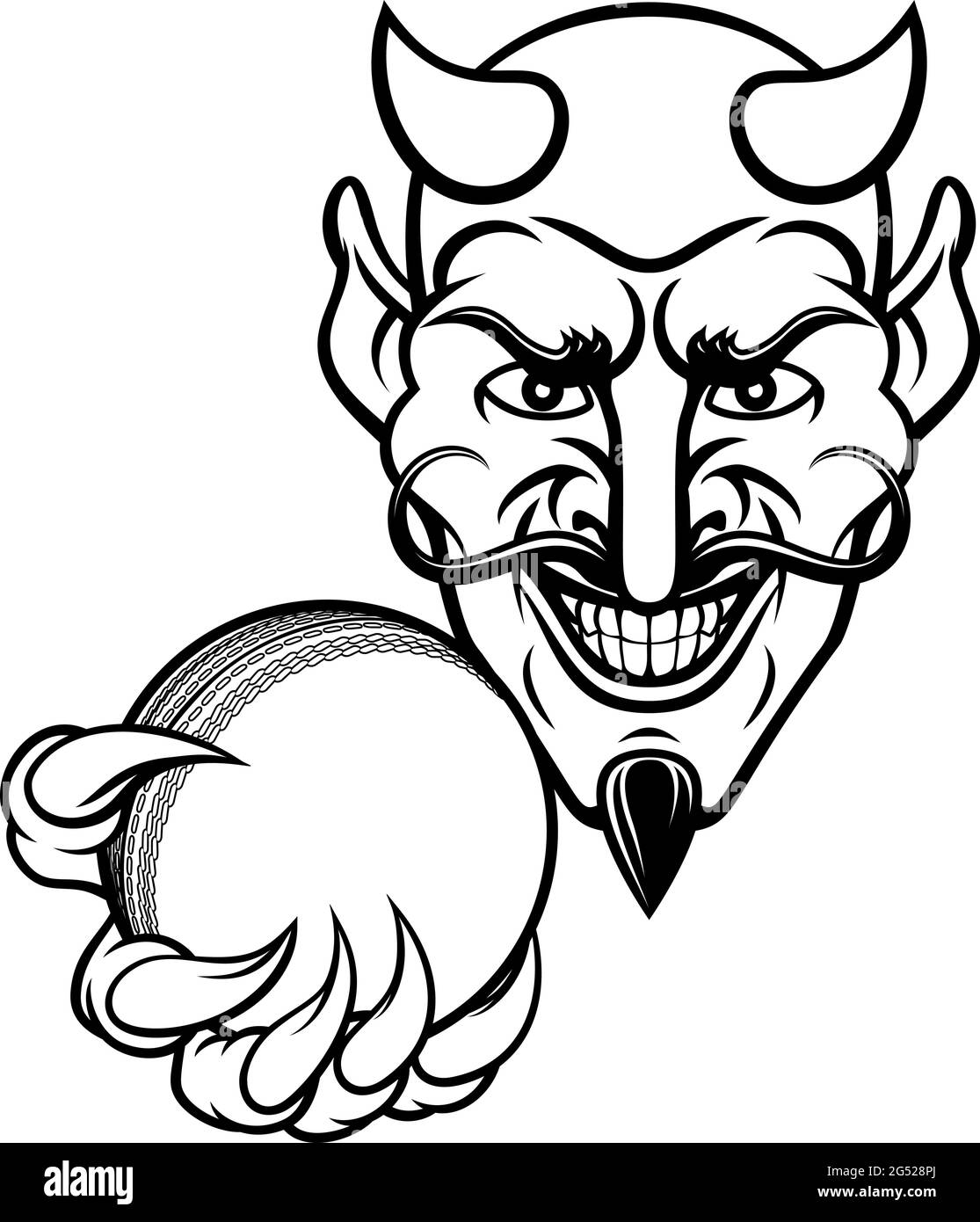 Devil Sports Cricket Mascot Illustration de Vecteur