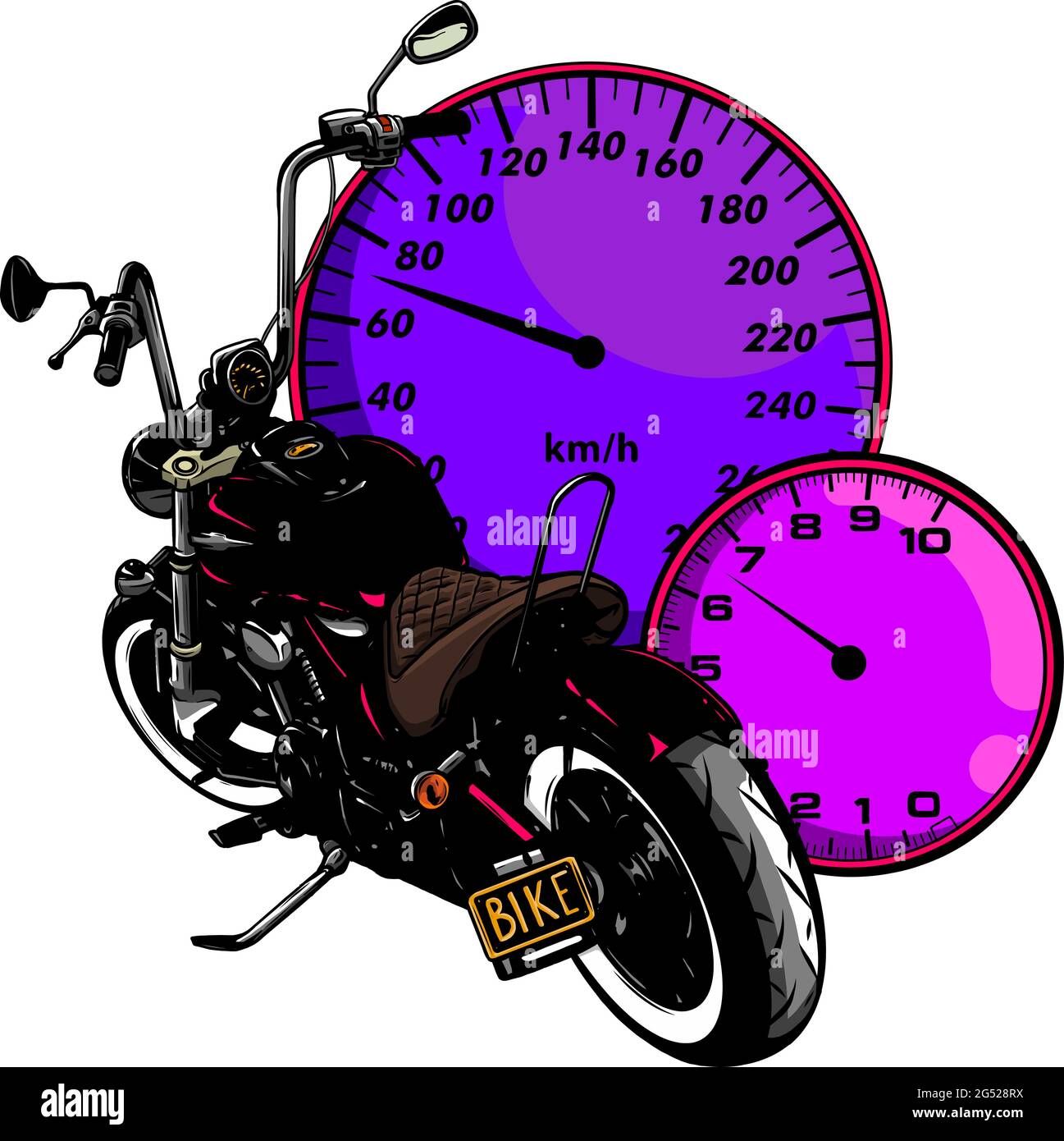 Illustration de l'affiche graphique Vector Custom Bike Motorcycle. Illustration de Vecteur