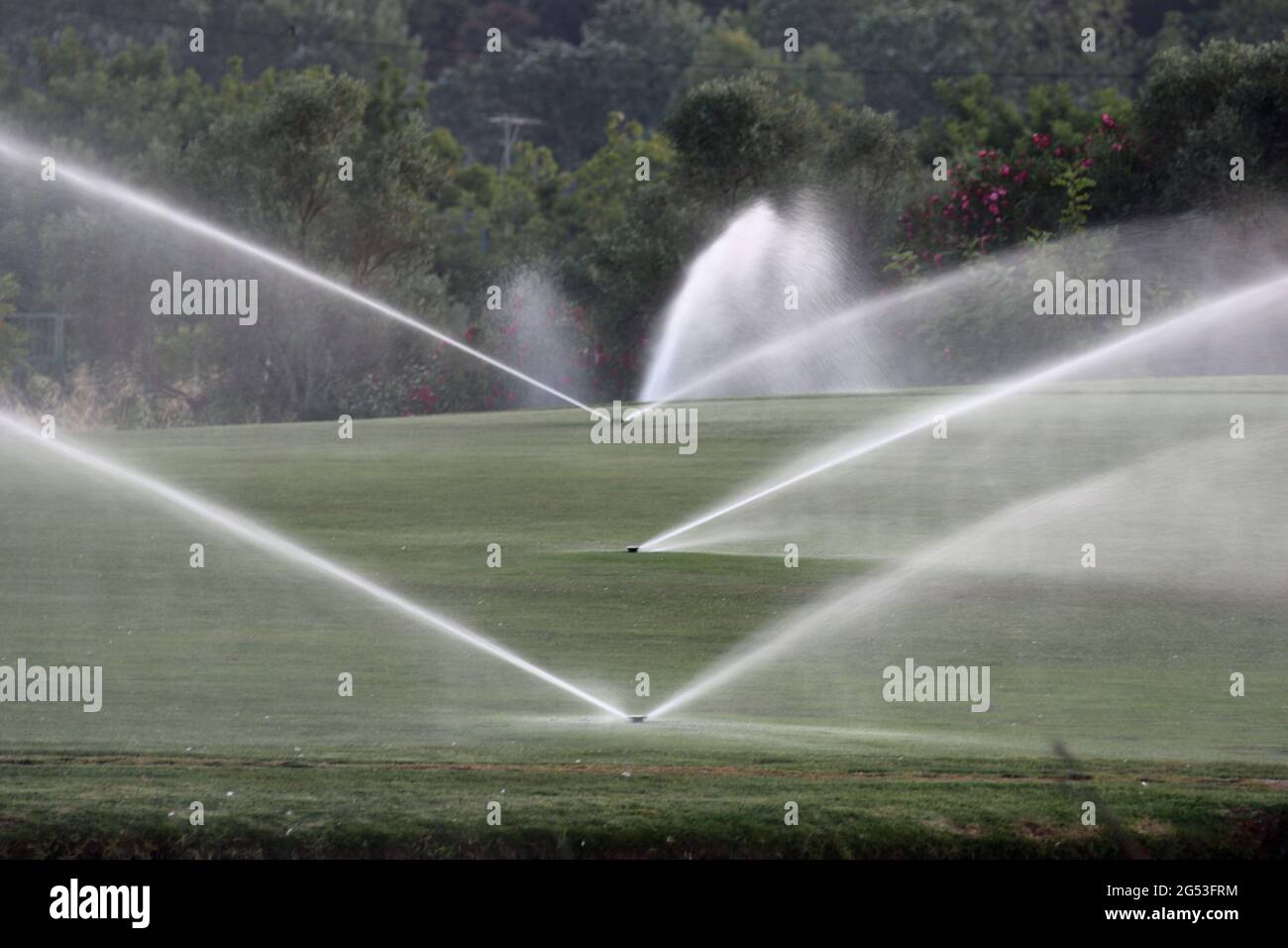 Photo abstraite d'un parcours de golf en cours d'observation en Algarve, Portugal Banque D'Images