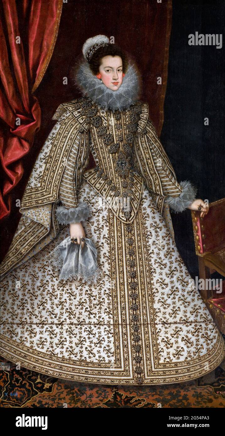Elizabeth de France, Reine d'Espagne. Portrait d'Isabella de Bourbon (1602-1644) par Rodrigo de Villandando, huile sur toile, c. 1620 Banque D'Images