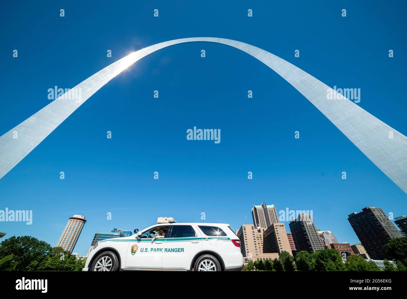 Image de Gateway Arch, parc national Gateway Arch, St. Louis, Missouri, États-Unis. Banque D'Images