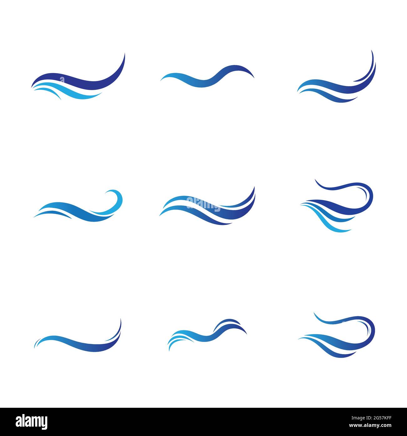 Ensemble de vagues bleues. Logo vague d'eau ensemble de modèles d'illustration Illustration de Vecteur