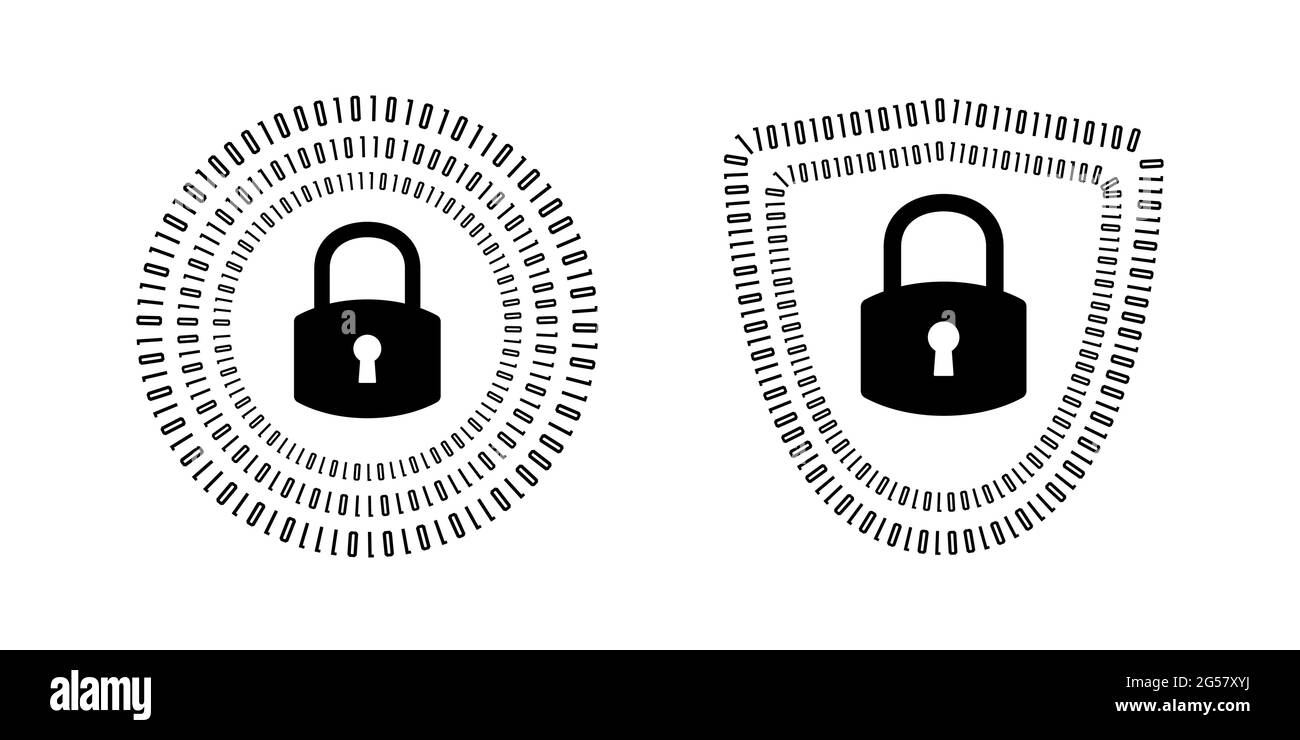 Icône vectorielle de cadenas de chiffrement de confidentialité et de sécurité des données Illustration de Vecteur