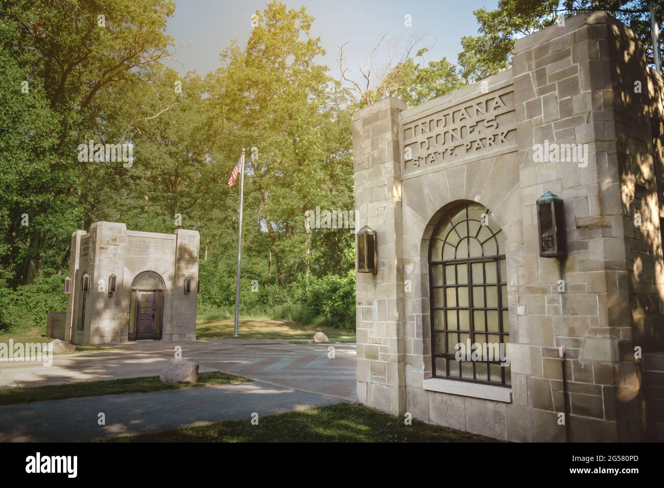 Portes d'entrée du parc national d'Indiana Dunes. Banque D'Images