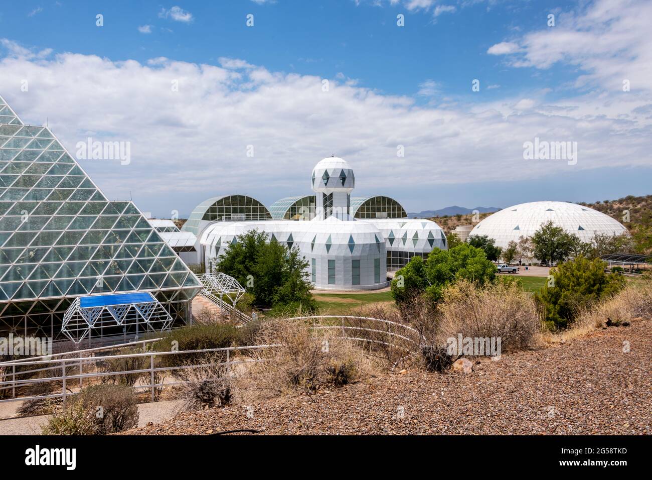 Biosphère 2 et habitat de l'équipage Banque D'Images