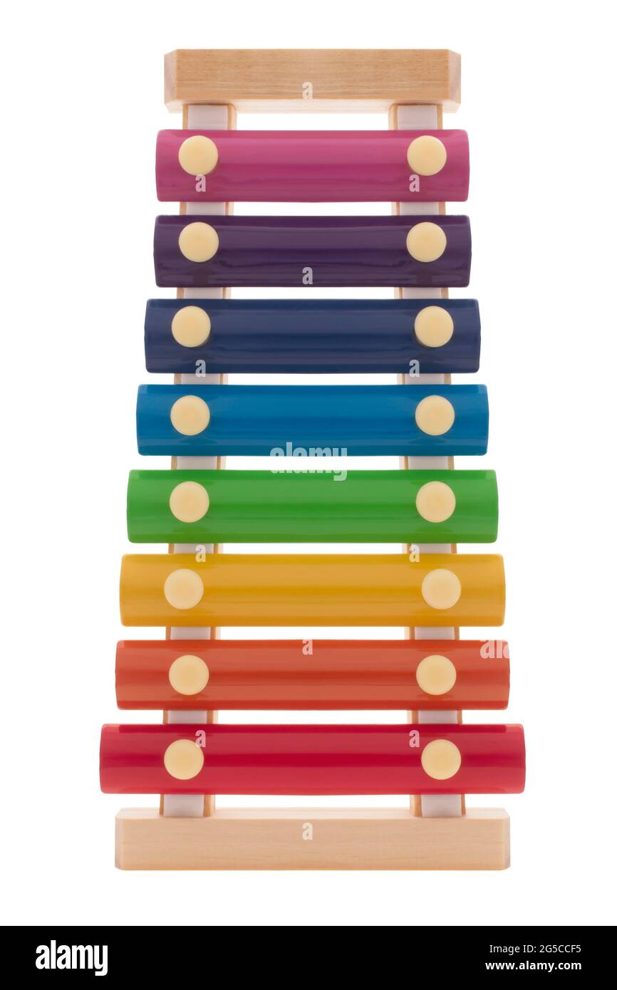 Xylophone pour enfants sur fond blanc Banque D'Images