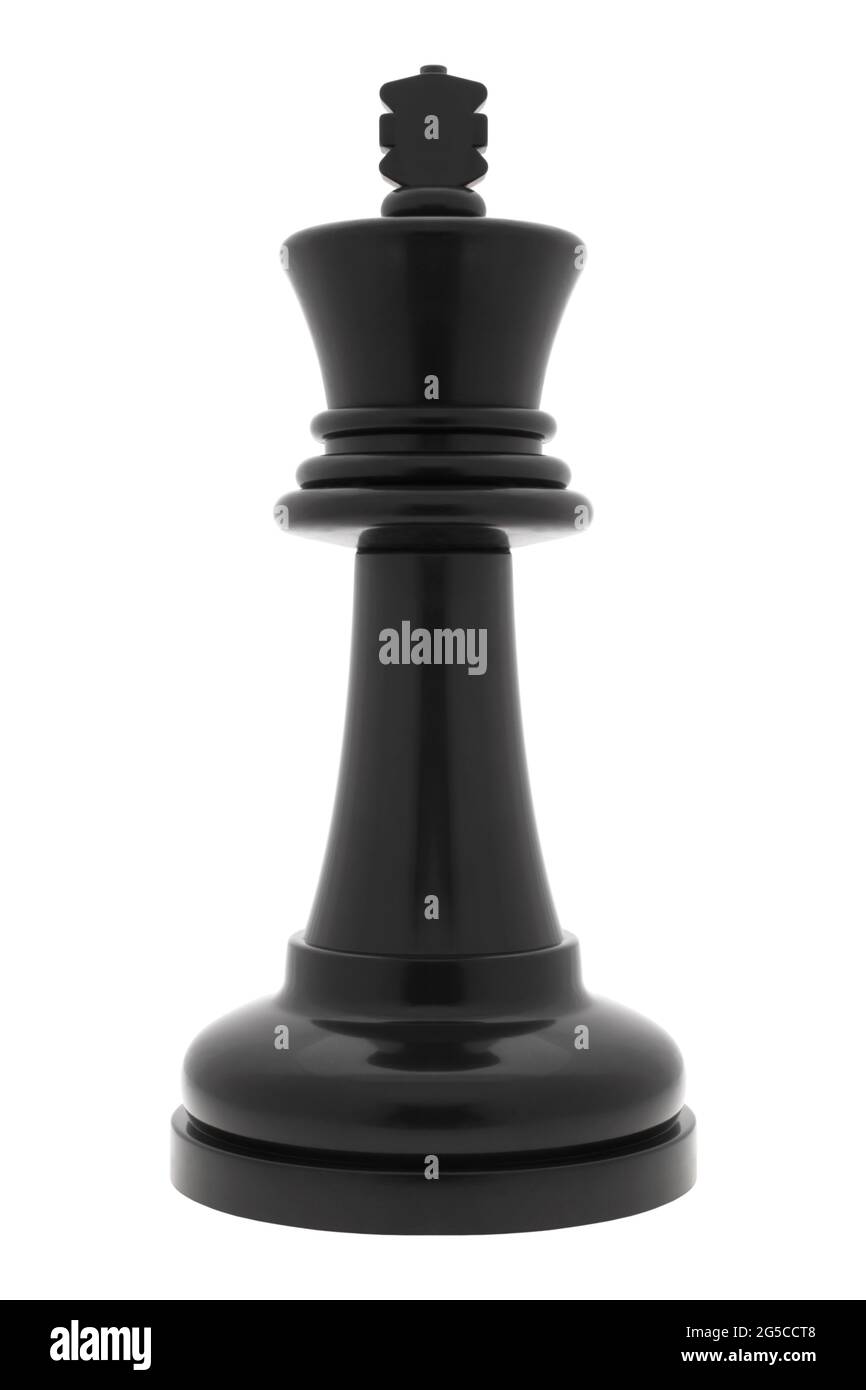 Roi noir sur fond blanc Banque D'Images