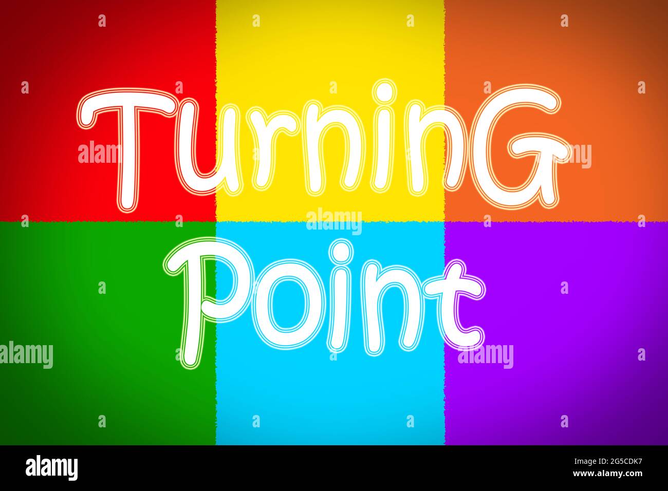 Texte du concept de point de virage en arrière-plan Banque D'Images