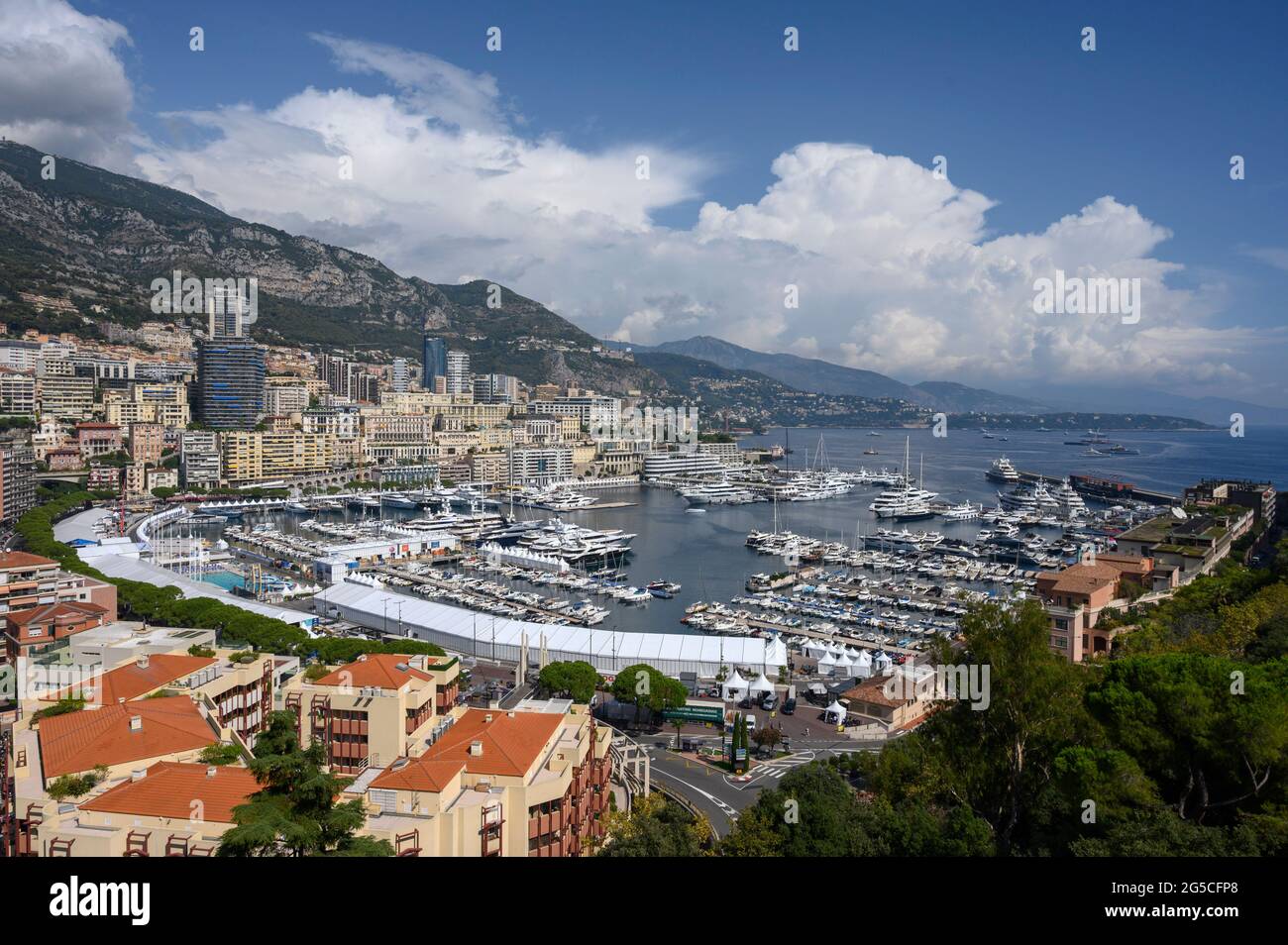 MONACO - SEPTEMBRE 19 2019 : vue sur le port de Monaco. Banque D'Images