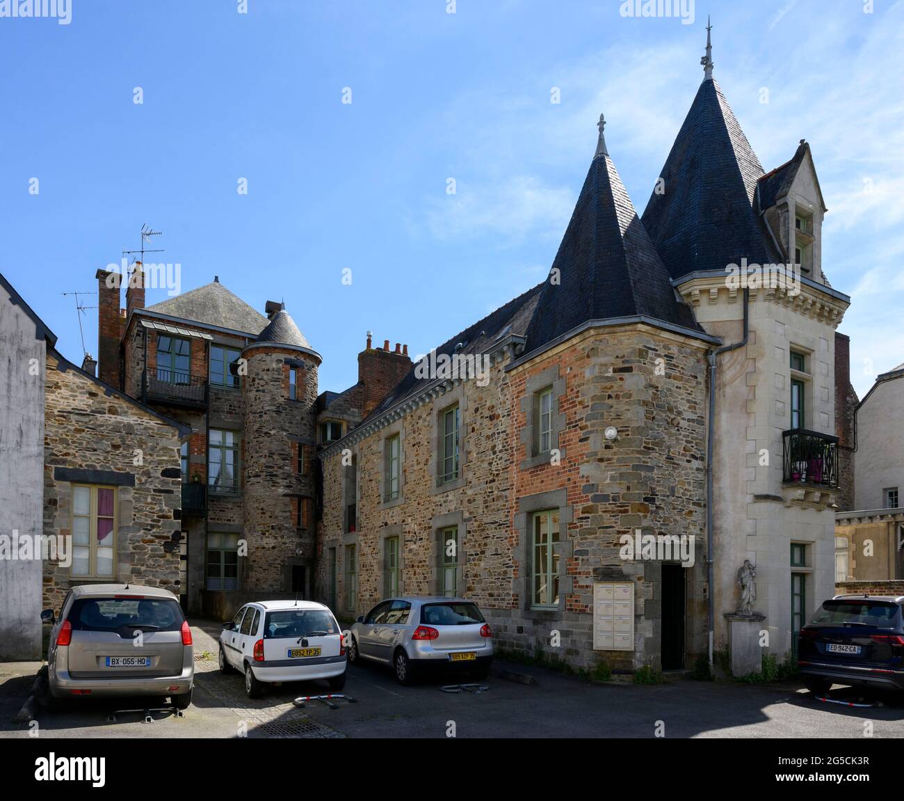 Bâtiments traditionnels à Vitré, Bretagne, France. Banque D'Images