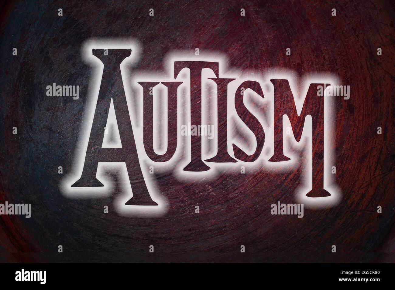 Texte du concept d'autisme sur fond Banque D'Images