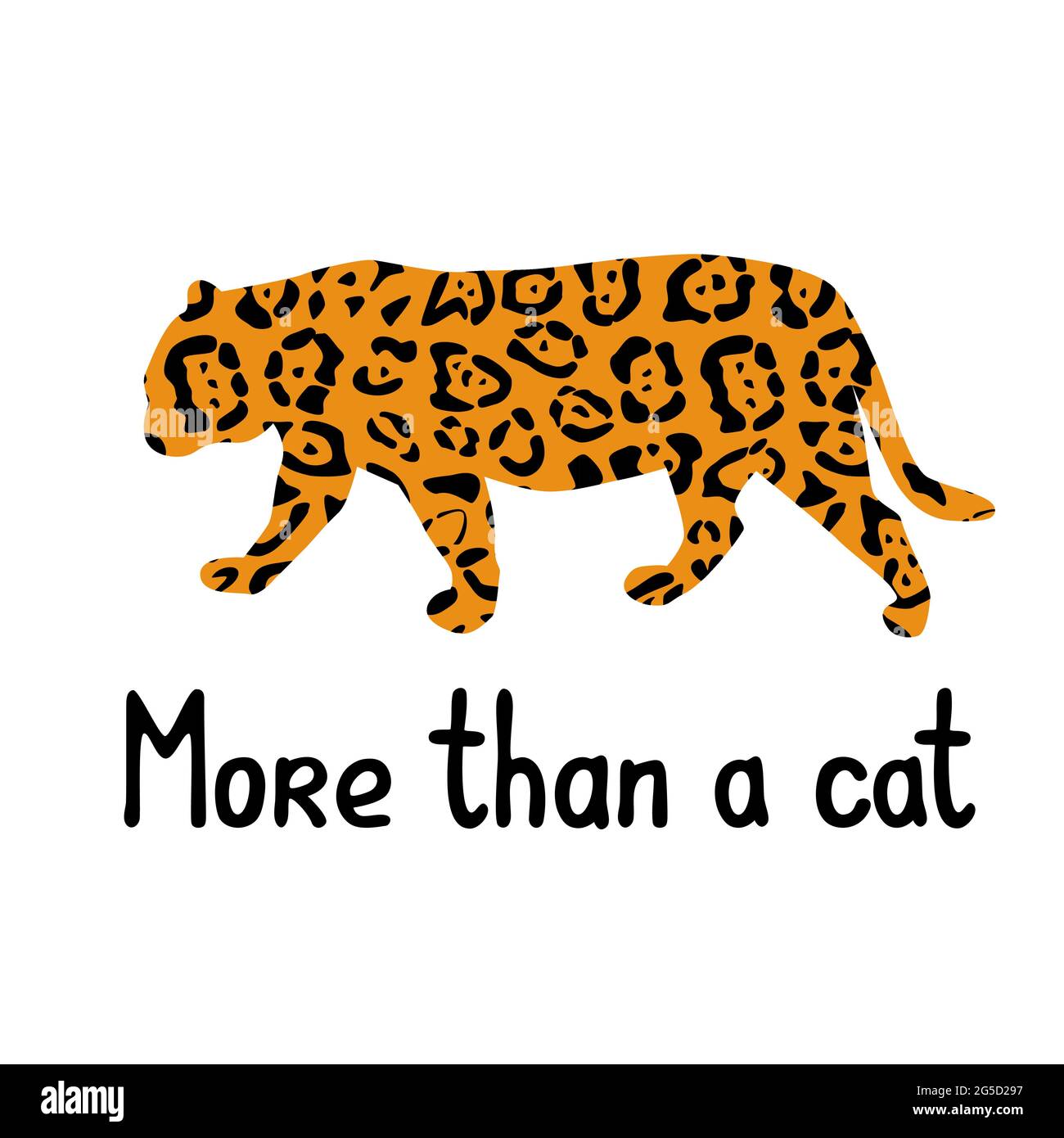 Silhouette de la famille Cat, silhouette jaguar avec motif de peau de chat et texte plus qu'une illustration vectorielle de chat Illustration de Vecteur