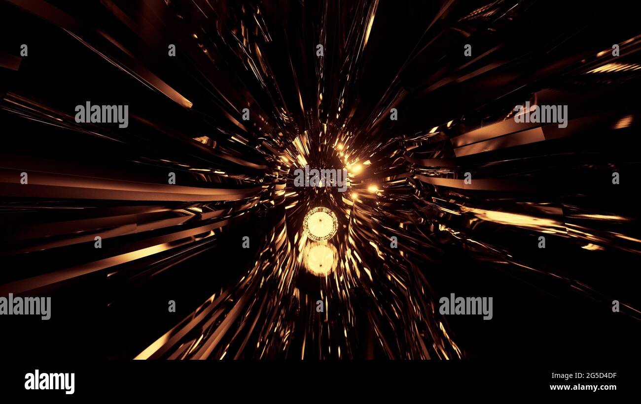 Sphère lumineuse dans le tunnel sur l'illustration 3D 4K UHD Banque D'Images