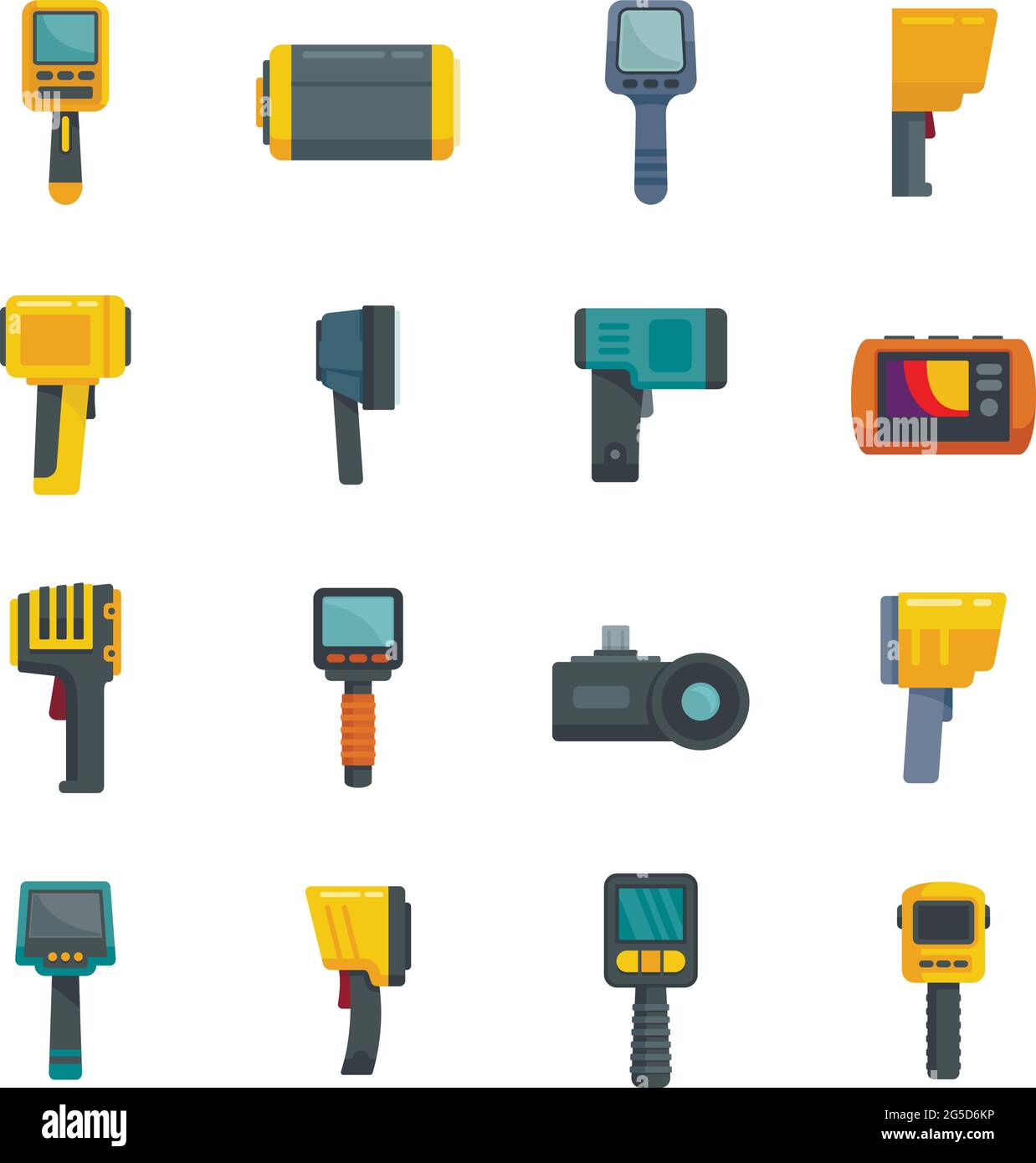 Les icônes de la caméra infrarouge définissent le vecteur plat isolé Illustration de Vecteur