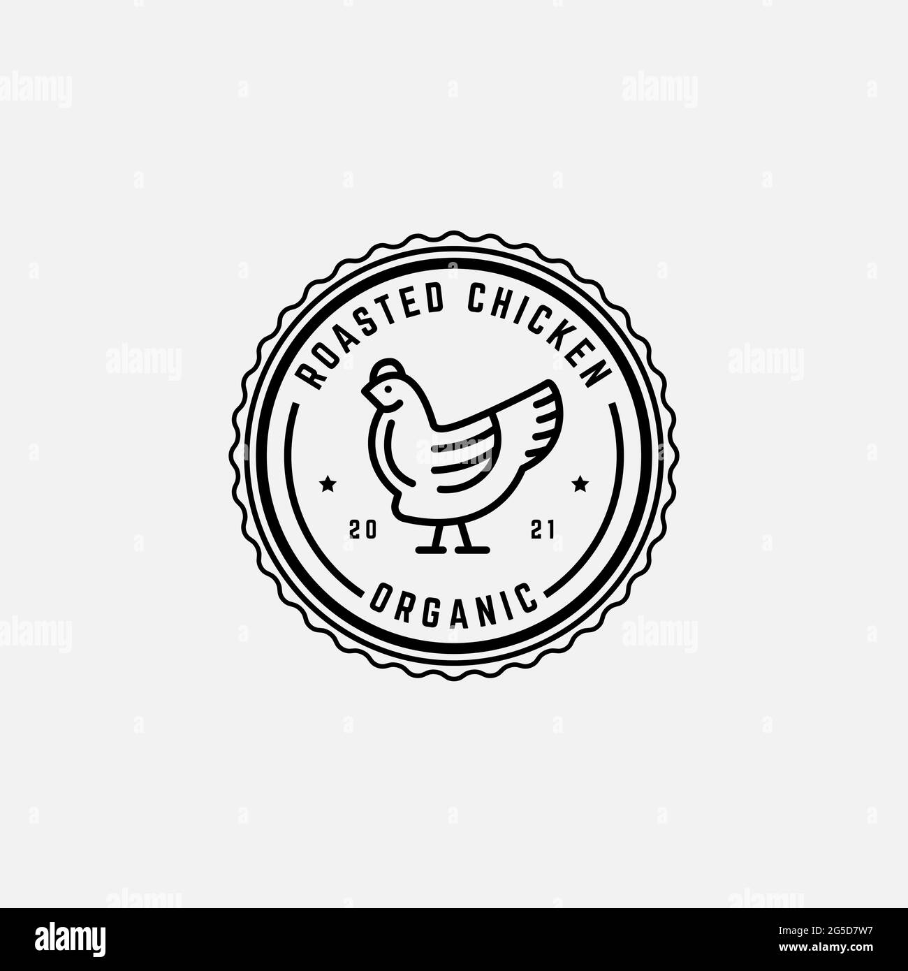 logo de viande de poulet rôti bio inspiration, idéal pour le vecteur de logo de la gamme art bio Illustration de Vecteur