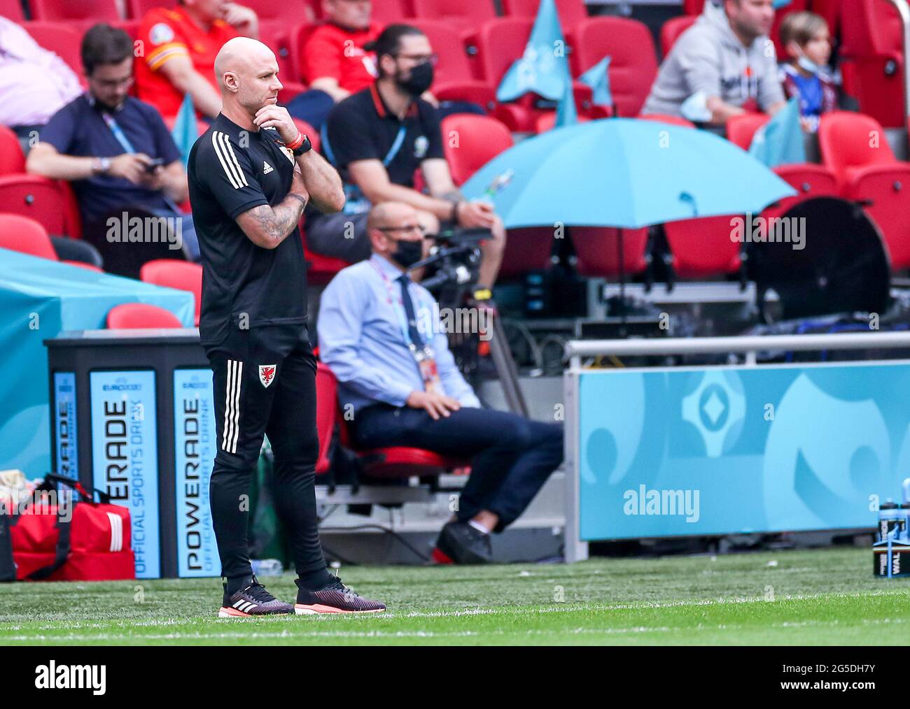 Rob page, entraîneur-chef du pays de Galles, lors du match de l'UEFA Euro 2020 de 16 qui s'est tenu à la Johan Cruijff Arena d'Amsterdam, aux pays-Bas. Date de la photo: Samedi 26 juin 2021. Banque D'Images