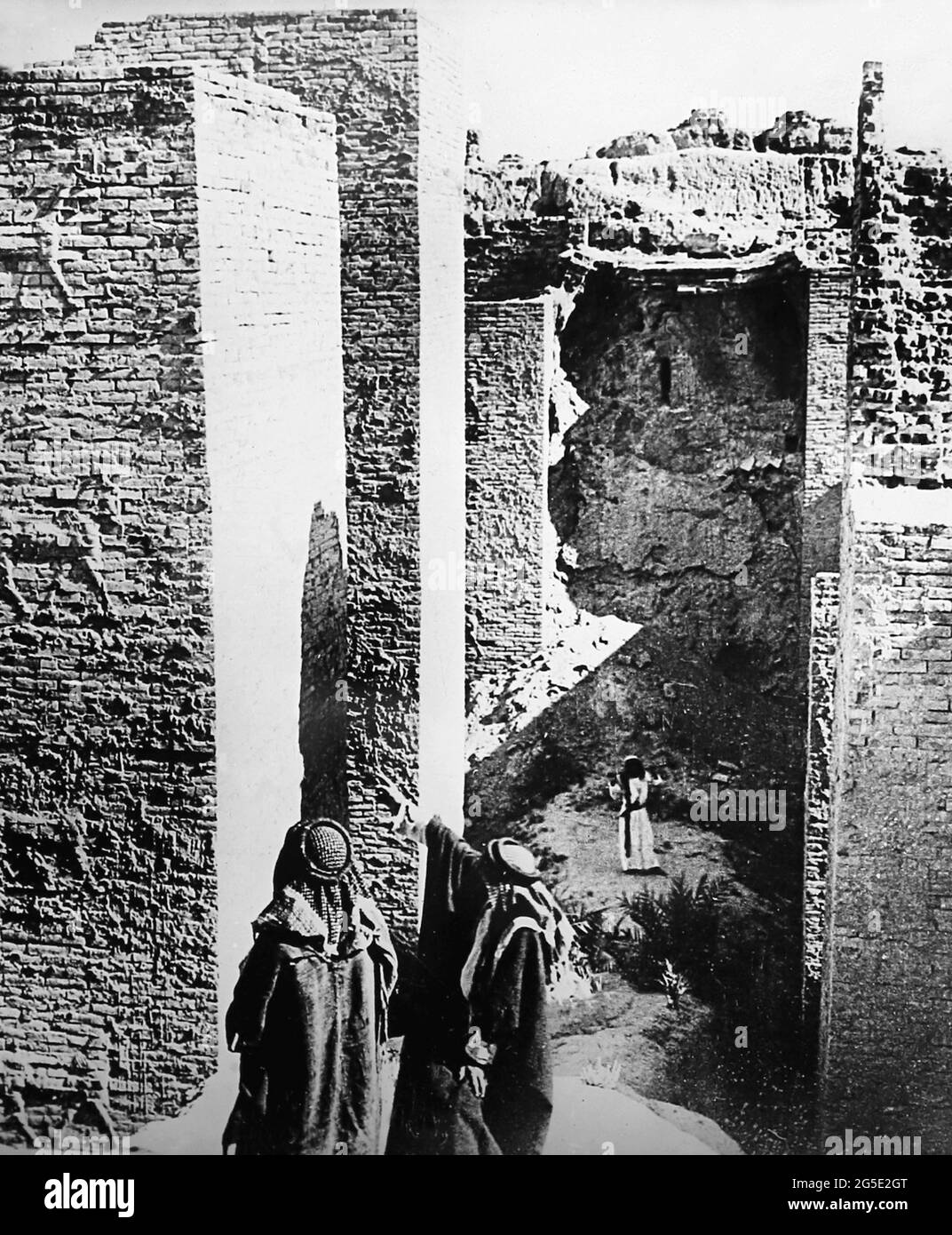 Porte d'Ishtar, Babylone, Irak, époque victorienne Banque D'Images