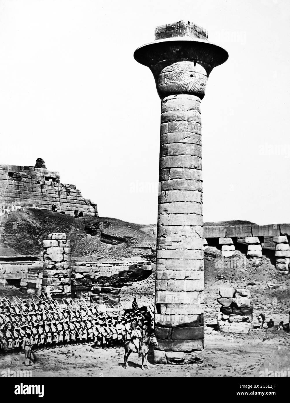 10e Bataillon soudanais, armée égyptienne à Karnak, Égypte, période victorienne Banque D'Images
