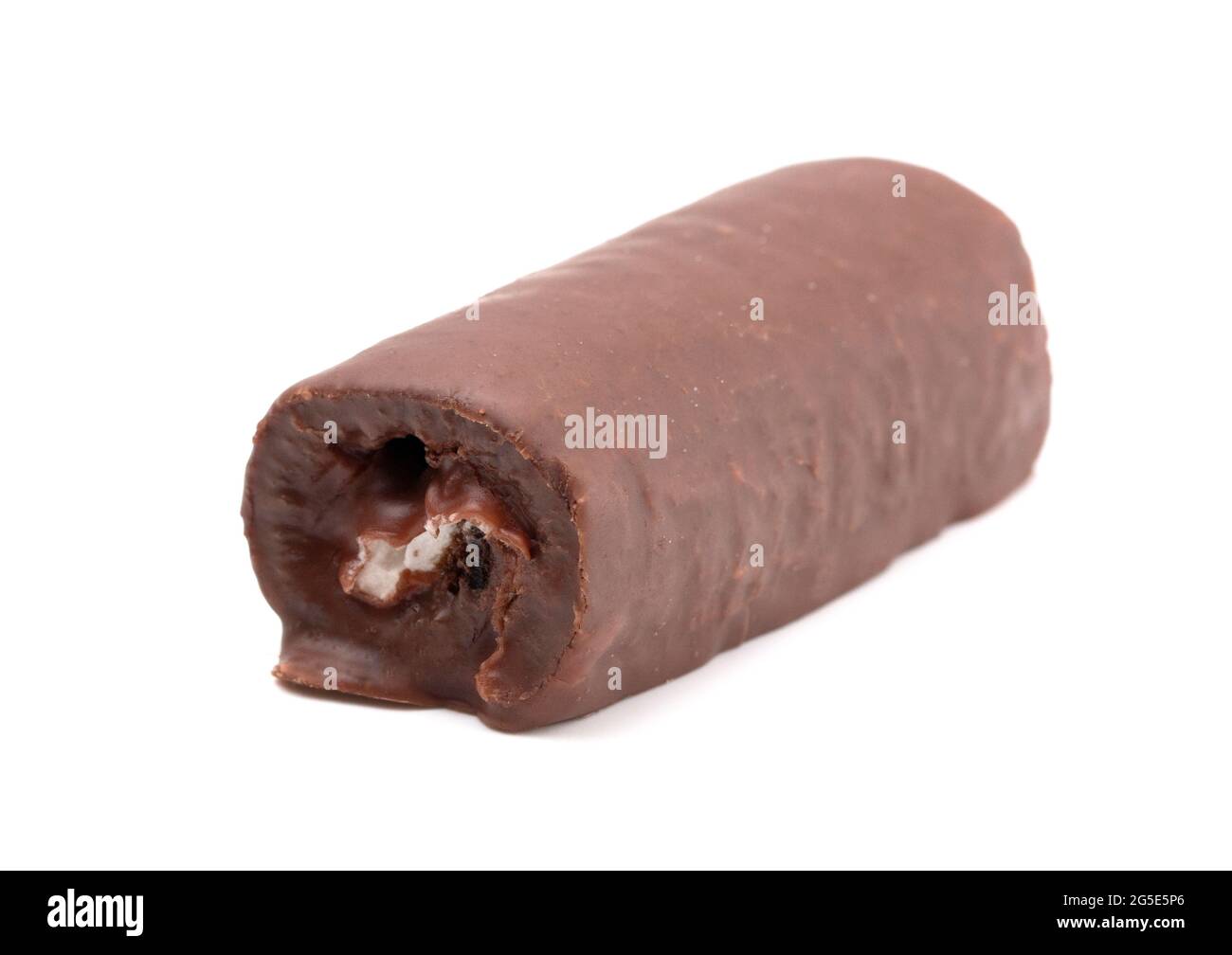 Gâteau au chocolat sur fond blanc Banque D'Images