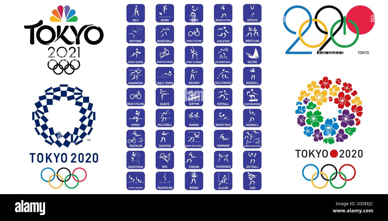 Ensemble de pictogrammes vectoriels pour les jeux olympiques d'été. Illustration de Vecteur