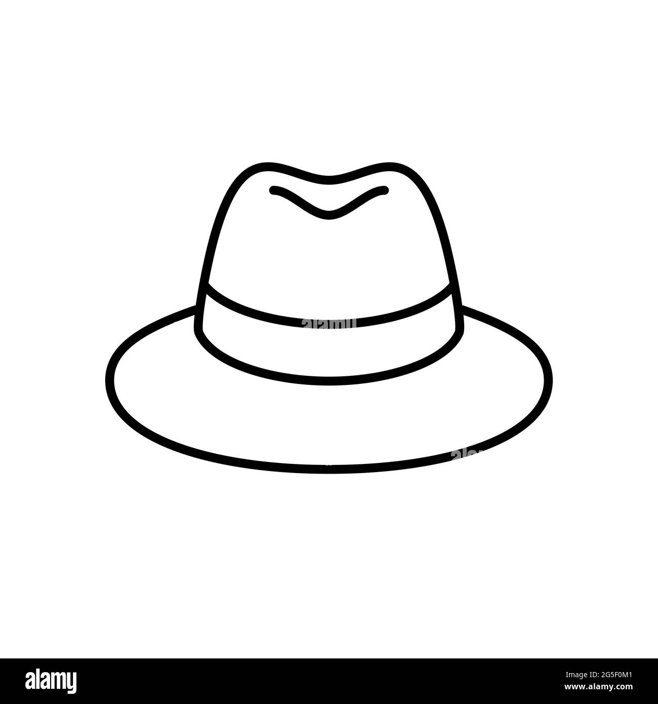 Icône de chapeau panama classique. Icône chapeau panama vintage. Illustration vectorielle. Icône vecteur chapeau Panama. Icône chapeau linéaire noir Illustration de Vecteur