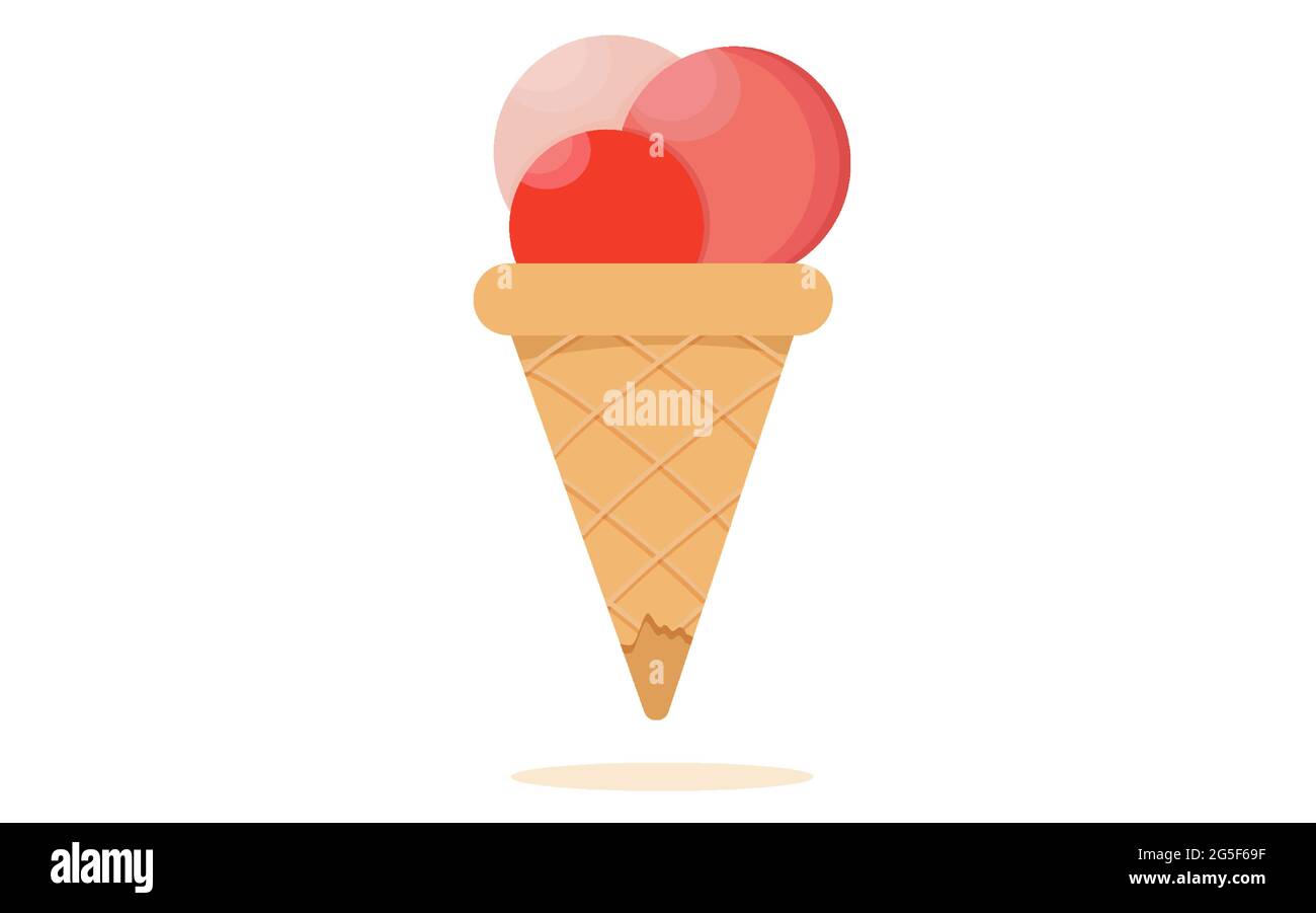Crème glacée dans un style de dessin animé lumineux. Illustration de Vecteur