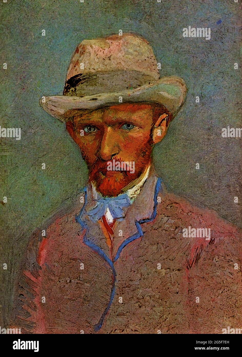 Vincent Van Gogh - Auto-portrait avec chapeau en feutre gris 1887 Banque D'Images